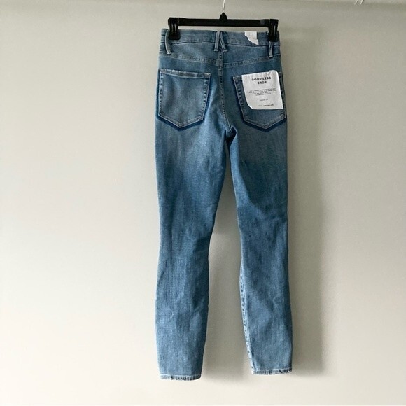 NWOT Good American Good Legs High Waist Ripped Crop Skinny Jeans Size 0/25 - Picture 7 of 9